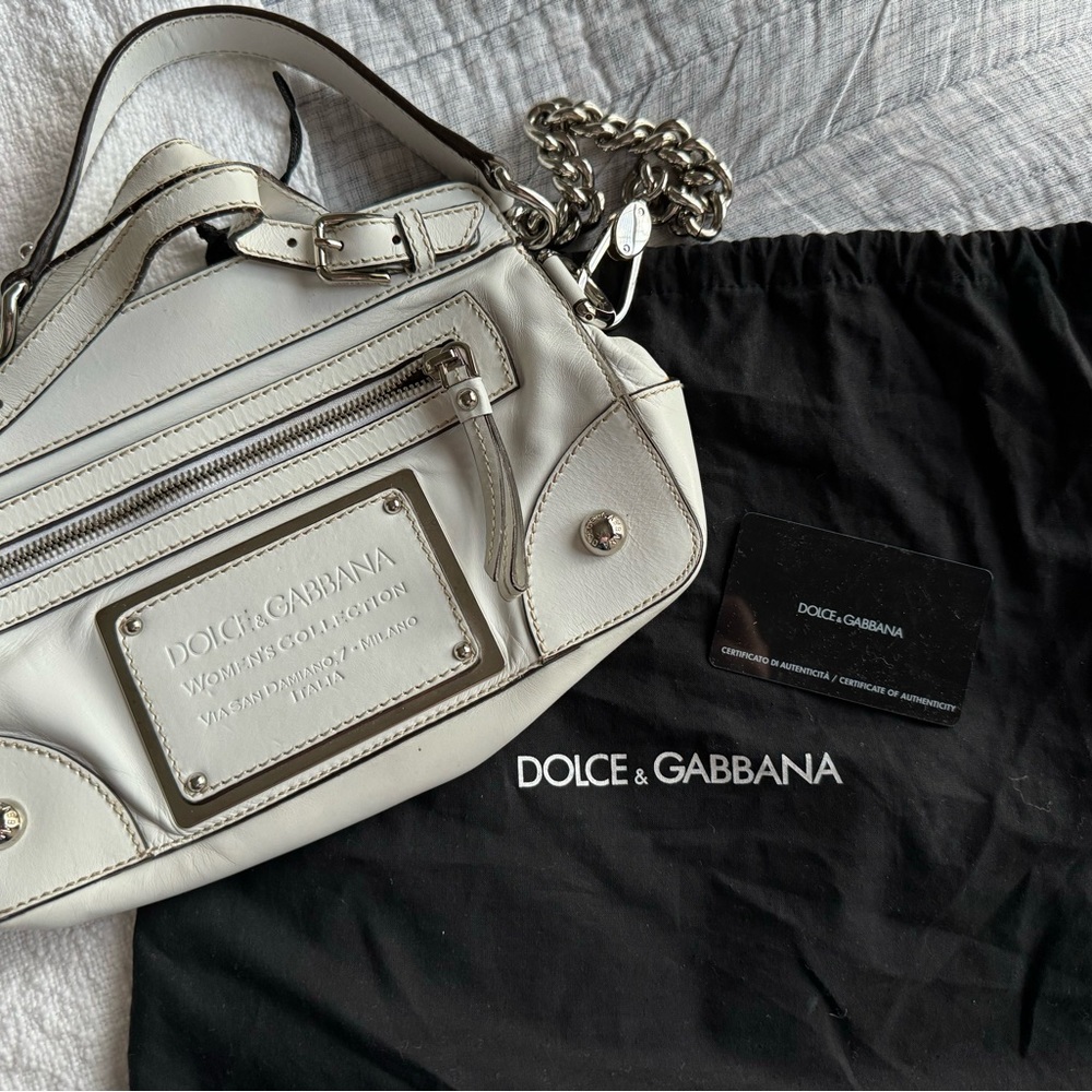 Dolce & Gabbana Miss Silky White Leather Bag